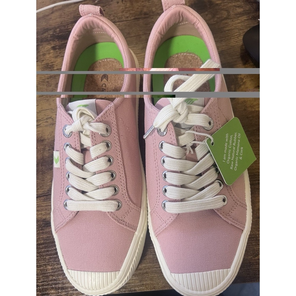 Cariuma Womens Sneaker Shoes Size 9.5 Pink Rose Canvas Lace Up Low Top The OCA